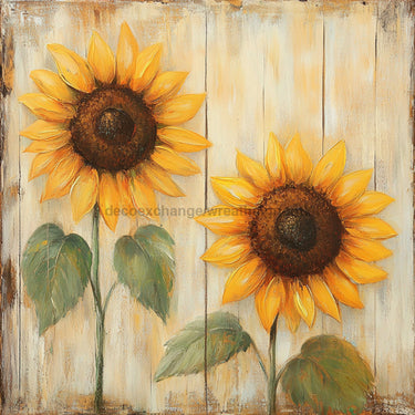 Floral Sign, Sunflower Sign, DCO-02372, Sign For Wreath, 10x10 Metal Sign